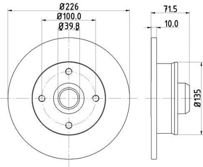 Диск гальмівний VW Golf, Passat 85-96 задн. Hella Pagid 8DD 355 101-661