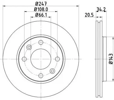 Диск тормозной задний PEUGEOT 206 (2A/C) 09/98- 106 I (1A, 1C) 09/91-04/96 306 (7A, 7C, N3, N5) 05/93- 306 Hella Pagid 8DD 355 101-801