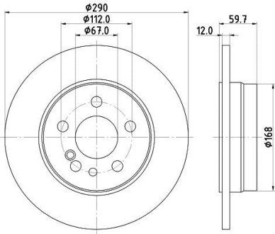 Диск гальмівний DB W140 S-klasa 93-99 задн. Hella Pagid 8DD 355 102-721