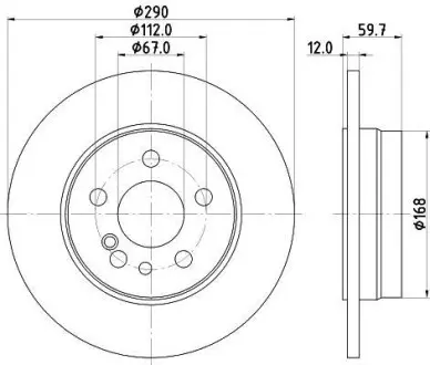 Диск тормозной MB W140 S-klasa 93-99 задн. Hella Pagid 8DD 355 102-721