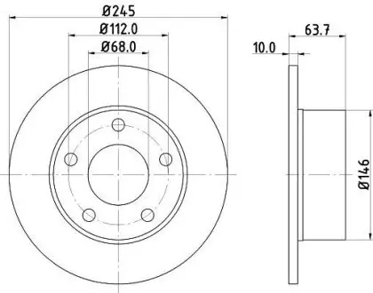 Диск тормозной Audi 100/A6, VW Passat B5 зад. Hella Pagid 8DD 355 102-801