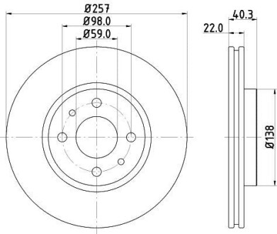 Диск гальмівний переднiй Citroen Nemo Hella Pagid 8DD 355 103-971