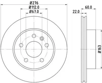 Диск гальмiвний передній MB Vito (638) 2.0-2.8 02.96-07.03 Hella Pagid 8DD 355 104-521