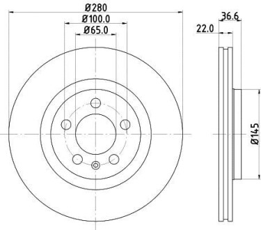 Диск гальмівний з покриттям PRO, передн. Hella Pagid 8DD355105381