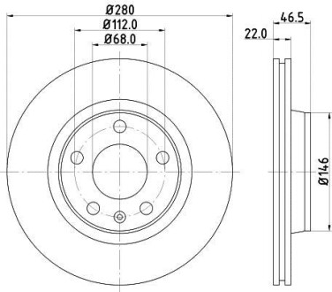 Диск гальмівний VW Passat 96-00 Hella Pagid 8DD 355 105-531