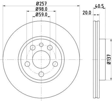 Диск гальмівний перед. Fiat Scudo 96- Hella Pagid 8DD 355 105-621