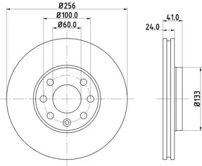Диск гальмівний Opel Astra G 98- Hella Pagid 8DD 355 106-051