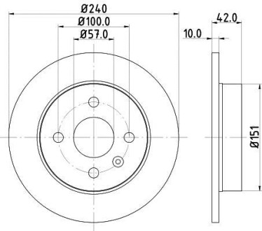 Тормозной диск зад. (240x10) Opel Astra G Hella Pagid 8DD 355 106-091