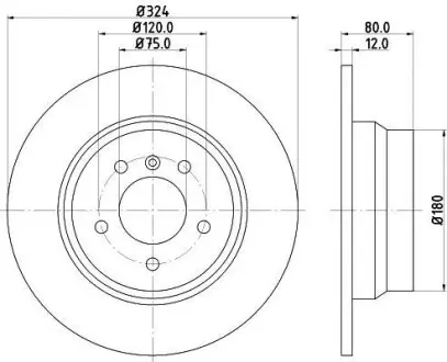 Диск тормоз. BMW X5 (E53) 3.0I V6/4.4i V8/3.0d 24V 00-32 Hella Pagid 8DD 355 107-771