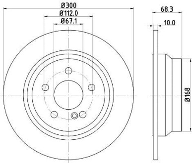 Диск гальмівний з покриттям PRO, задн. Hella Pagid 8DD355108841