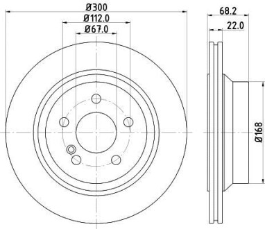 Тормозной диск зад. MB E (W211) 2.6-3.5 03.03-07.09 Hella Pagid 8DD 355 108-861