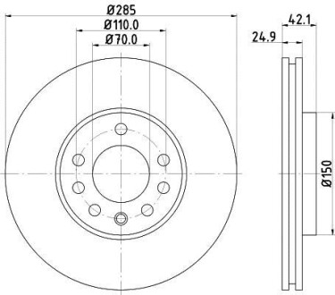 Диск гальмівний перед. Opel Vectra C 1.8/2.2/1.9 02-> Hella Pagid 8DD 355 109-241