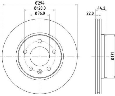 Диск гальмівний з покриттям PRO, задн. Hella Pagid 8DD355109701