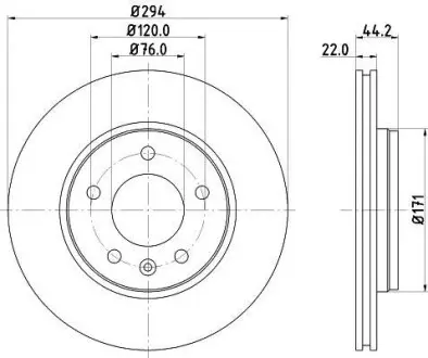 Диск тормозной с покрытием PRO, задн. Hella Pagid 8DD355109701