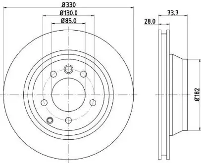 Диск гальмівний з покриттям PRO, задній Hella Pagid 8DD355109821