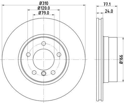 Тормозной диск перед. BMW 520i/525i/525d(E60) 7.03-(310x24mm) Hella Pagid 8DD 355 109-901