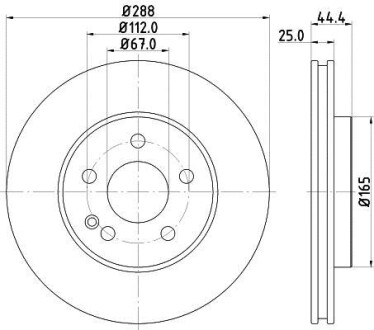 Диск гальмівний перед. DB A-class 04- Hella Pagid 8DD 355 111-081