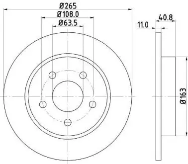 Диск гальмівний з покриттям PRO; задн. Hella Pagid 8DD355111381