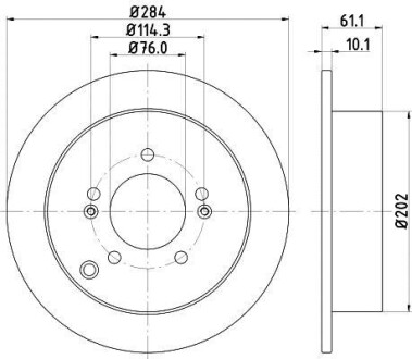 Диск тормозной, задн. Hella Pagid 8DD355111421