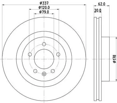 Тормозной диск передний Land Rover Discoveri/Range Rover Sport 04- Hella Pagid 8DD 355 111-481