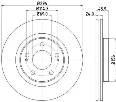 Диск гальмівний з покриттям PRO, передній Hella Pagid 8DD355111571
