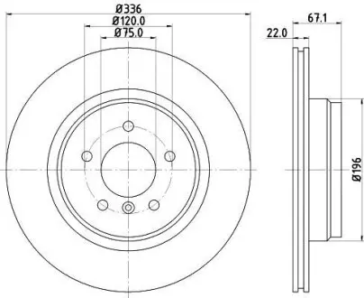 Диск тормозной с покрытием PRO, задн. Hella Pagid 8DD355111961