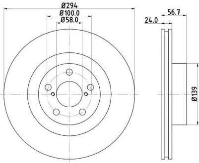 Диск тормозной, передн. Hella Pagid 8DD355112051