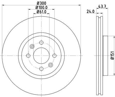 Диск гальмівний передній Renault Scenic / Grand Scenic 1.5d dci 04-09 Hella Pagid 8DD 355 113-061