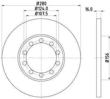 Диск тормозной зад. Ford Transit 2.2 TDCi 06- Hella Pagid 8DD 355 113-291