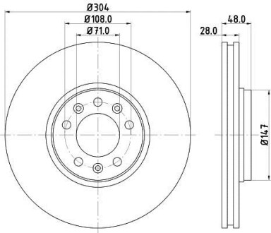 Диск передній Peugeot Expert 1.6HDi-2.0HDi 01.07- Hella Pagid 8DD 355 113-671