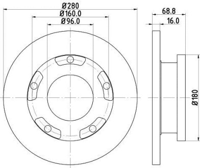 Диск тормозной перед. Ford Mondeo/Galaxy/S-Max 1.6-2.5 07- Hella Pagid 8DD 355 113-811 (фото 1)