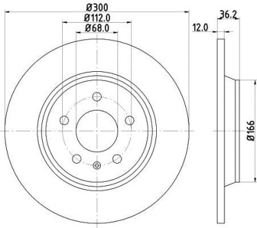 Диск тормозной с покрытием PRO, задн. Hella Pagid 8DD355113931