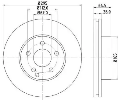 Тормозной диск передний MB C (W204) 07- Hella Pagid 8DD 355 114-201