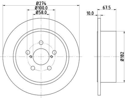 Диск гальмівний зад. Subaru Legacy 02/08- Hella Pagid 8DD 355 114-641