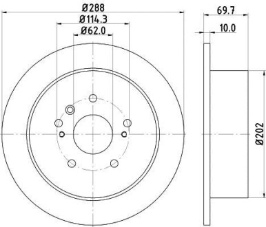 Диск тормозной зад. Lexus RX 03-/Toyota Harrier 2.4 97- Hella Pagid 8DD 355 114-991