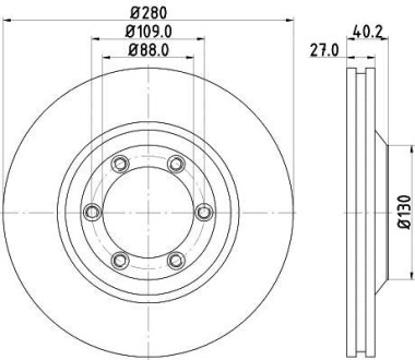 Диск тормозной Isuzu D-MAX 2.5D 06.12- Hella Pagid 8DD 355 115-231