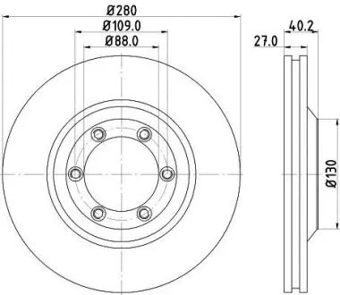 Диск гальмівний Isuzu D-MAX 2.5D 06.12- Hella Pagid 8DD 355 115-231