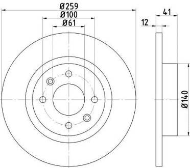 (з ABS)Гальм.диск перед. Dacia Logan 1.4/1.6 04- Renault Twingo 1.2 96- Hella Pagid 8DD 355 115-271