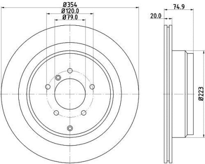 Диск гальмівний задн. Land Rover Range Rover III 05- Hella Pagid 8DD 355 115-291