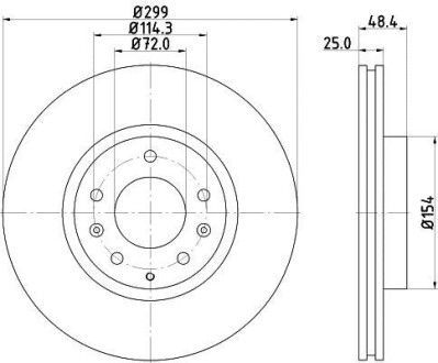 Диск тормозной перед. Mazda 6 1.8-2.5 08.07-07.13 Hella Pagid 8DD 355 115-771 (фото 1)