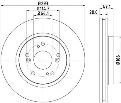 Диск тормозной с покрытием PRO, передн. Hella Pagid 8DD355115941