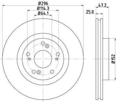 Диск тормозной, передн. Hella Pagid 8DD355116101