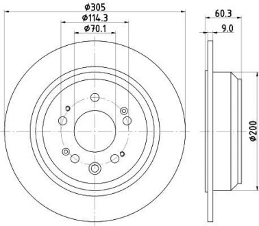 Диск гальмівний задній Honda Accord IX, Accord VIII 2.0/2.2D/2.4 06.08- Hella Pagid 8DD 355 116-111