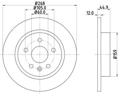 Тормозной диск Chevrolet Aveo, Cruze, Trax Opel Astra J, Mokka 1.3D-2.0D 05.09- Hella Pagid 8DD 355 116-581