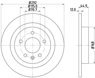 Гальмівний диск Opel Astra, Zafira, 10- Hella Pagid 8DD 355 116-601 (фото 1)