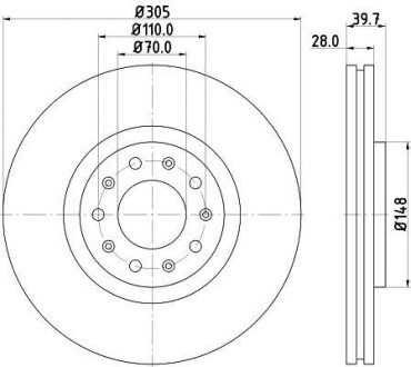 Диск гальмівний Hella Pagid 8DD355116631