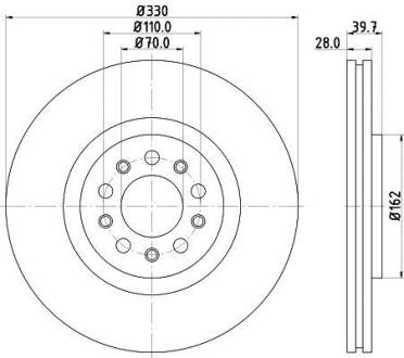 Диск гальмівний Hella Pagid 8DD355116651