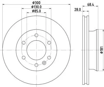 Диск гальмівний передній 300X28 MB Sprinter 06- Hella Pagid 8DD 355 117-621
