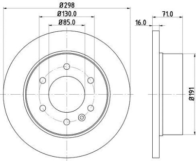 Диск тормозной зад. DB Sprinter 06-/Crafter Hella Pagid 8DD 355 117-641