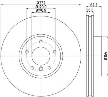 Диск гальмівний з покриттям PRO, передн. Hella Pagid 8DD355117731